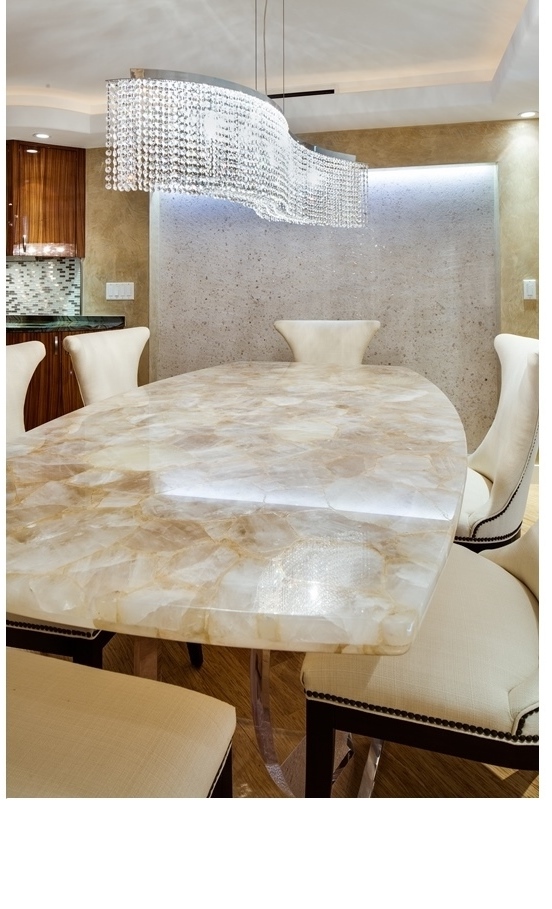 Onyx Dining Table with Light Fixture